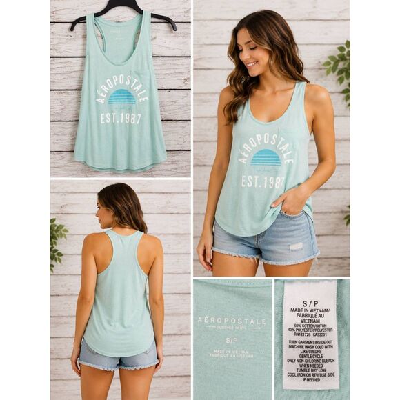 Aeropostale Tops - Aeropostale SMALL Aqua Tank Top